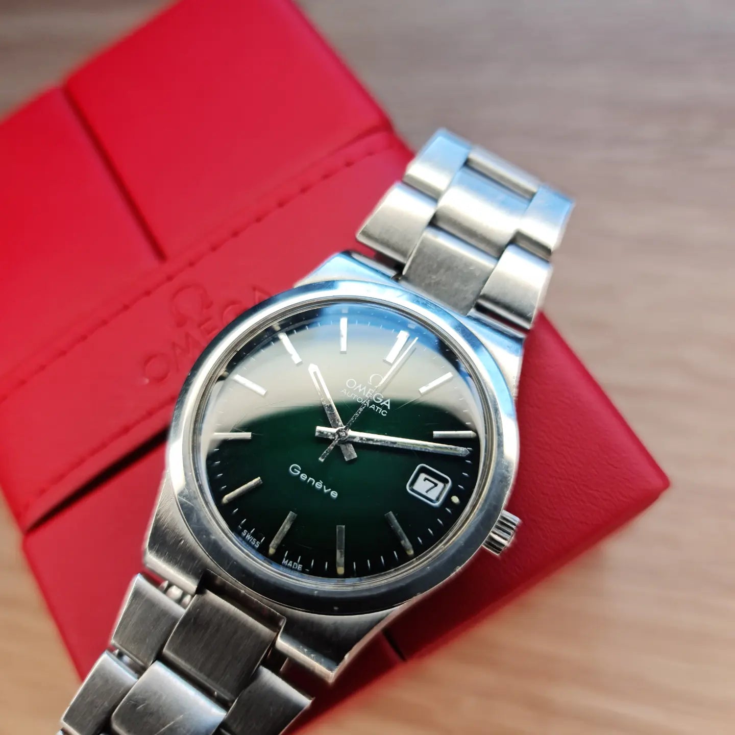 1972 Omega Genève Sunburst Green