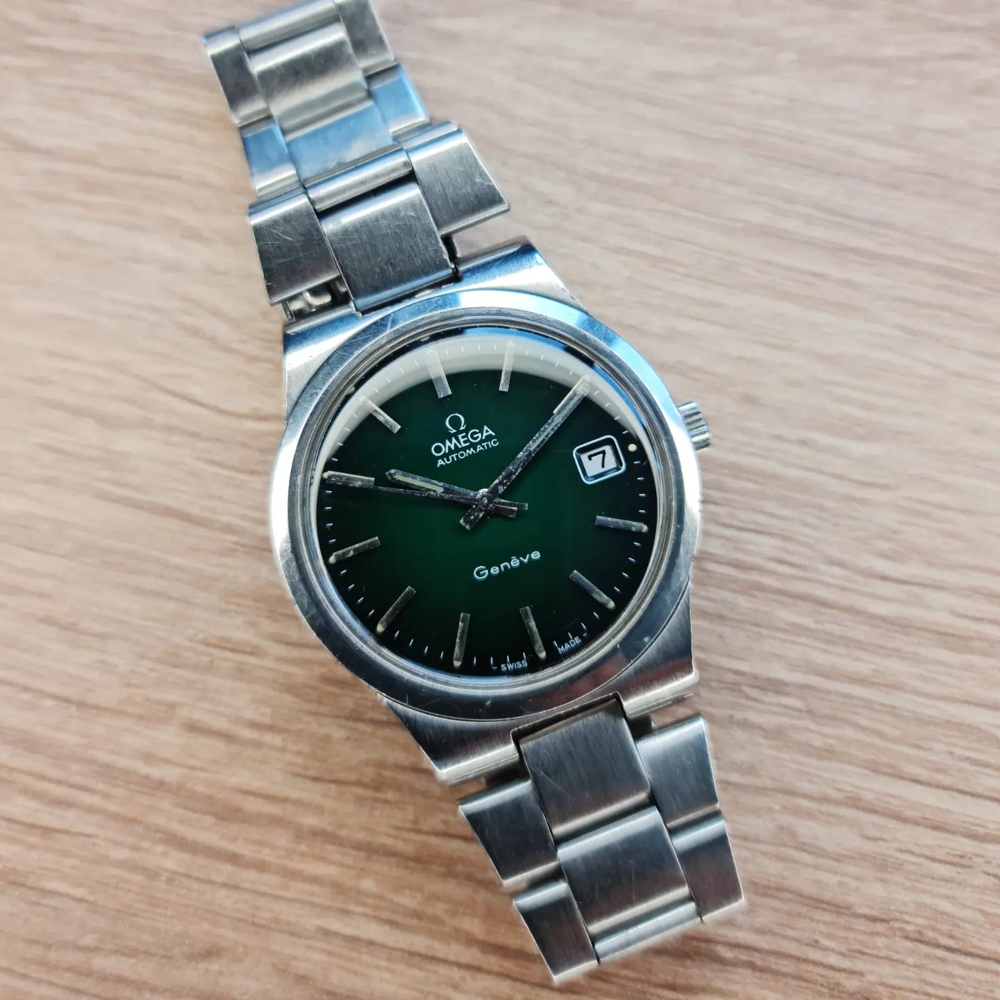 1972 Omega Genève Sunburst Green