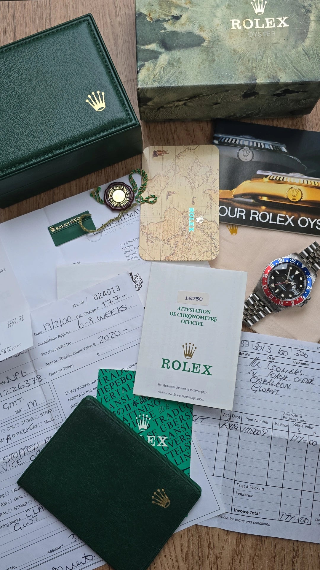 1988 Rolex GMT Master 16750 Pepsi - Full Collectors Set.