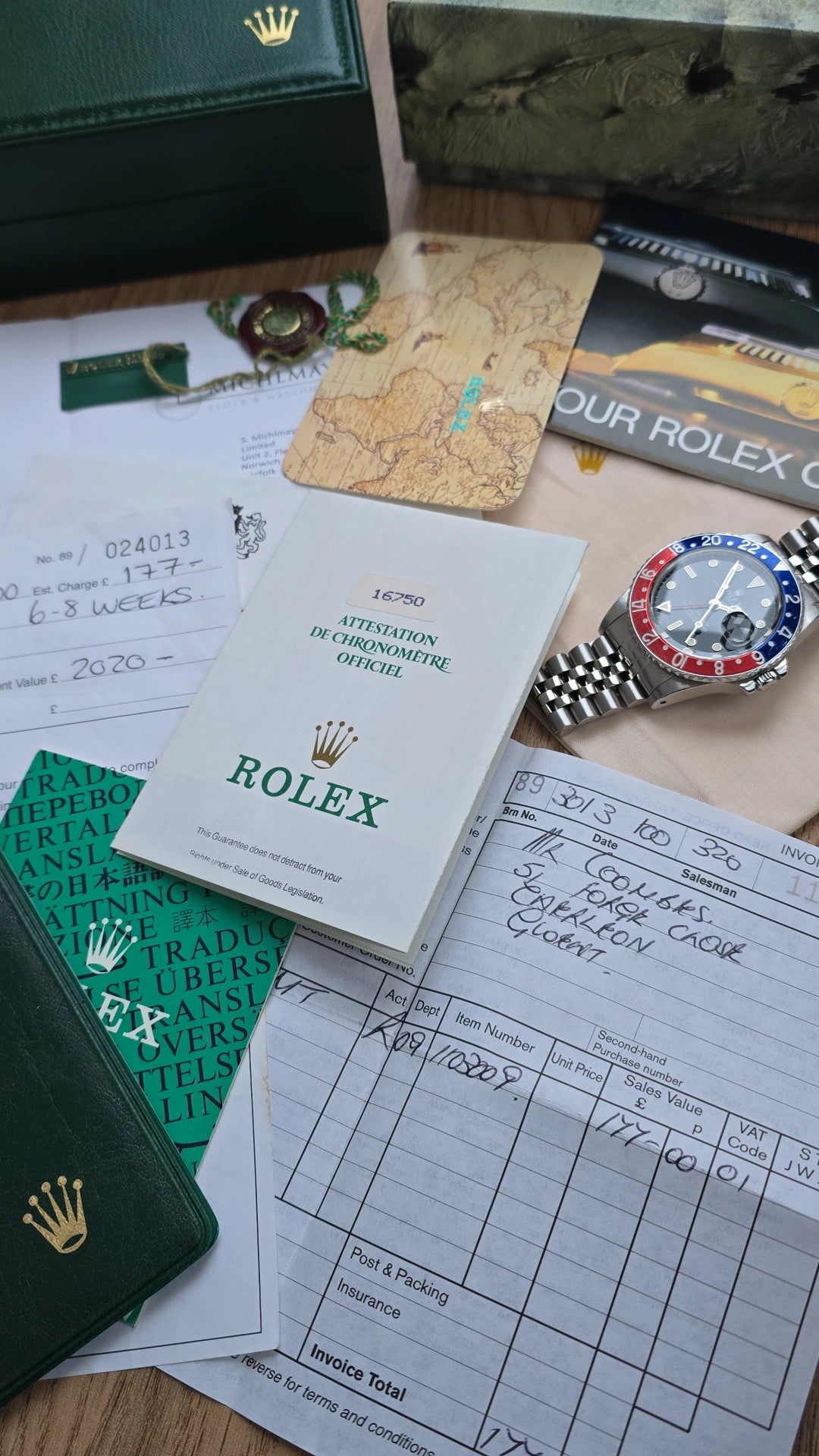 1988 Rolex GMT Master 16750 Pepsi - Full Collectors Set.