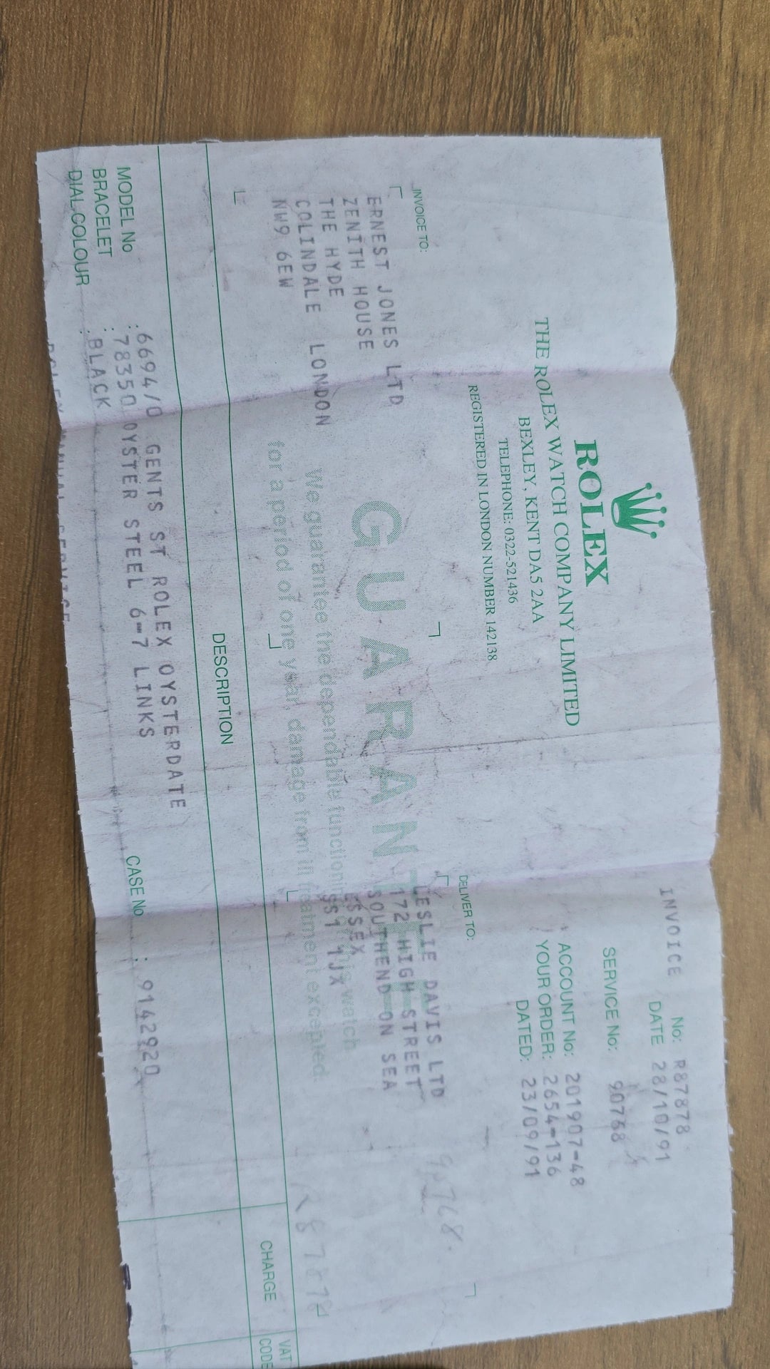 1986 Rolex Oysterdate Precision 6694 - Full Collectors Set